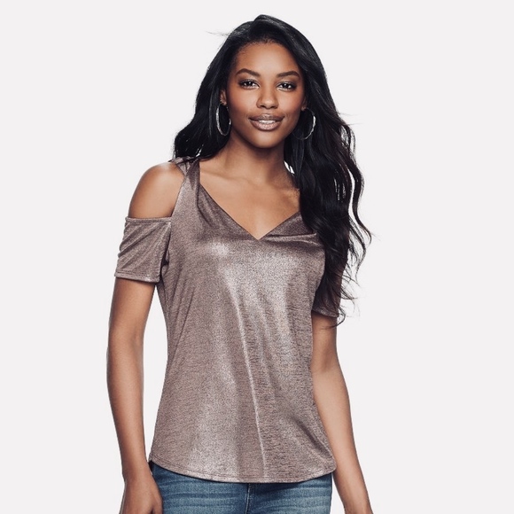 Juicy Couture Tops - Juicy Couture Rib Twist Cold-Shoulder Elbow Top